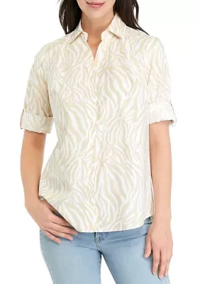 Women's Collared Button Up Shirt