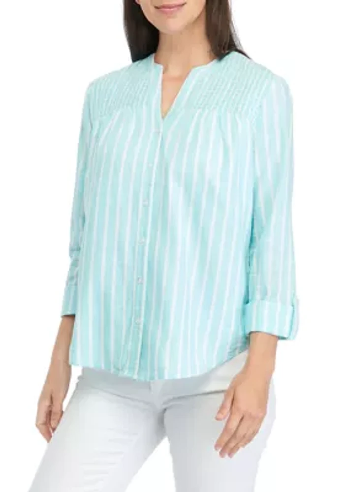 Women's Smock Yoke Striped Shirt