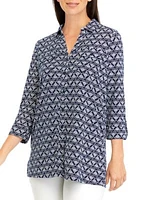 Women's Knit Utility Printed Top