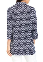 Women's Knit Utility Printed Top