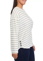 Plus Drop Shoulder Striped Shirt