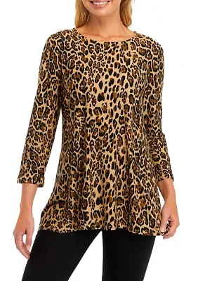 Women's Knit Printed Tunic Top