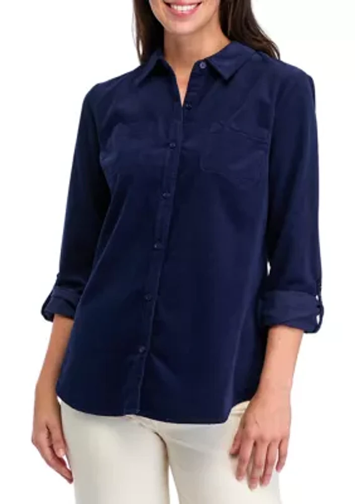 Women's Button Front Corduroy Shirt