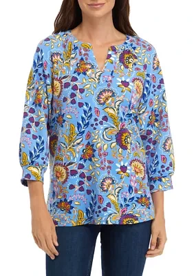 Women's Printed Peasant Top