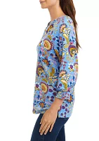 Women's Printed Peasant Top