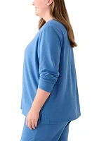 Plus Split Neck Top