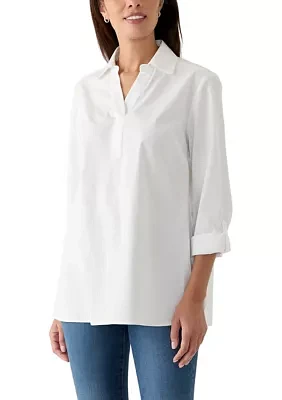 Women's Solid Popover Tunic Top