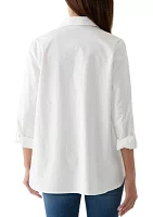 Women's Solid Popover Tunic Top