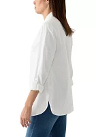 Women's Solid Popover Tunic Top