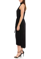 Women's Halter Mock Neck Midi Dress