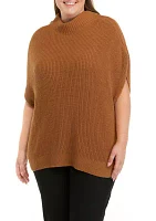 Plus Mock Neck Ribbed Sweater