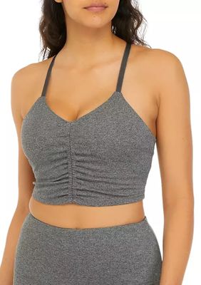 Ruched Front Longline Sports Bra
