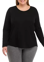 Plus Long Sleeve Scoop Neck T-Shirt