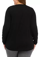 Plus Long Sleeve Scoop Neck T-Shirt