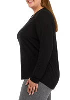 Plus Long Sleeve Scoop Neck T-Shirt