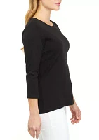 Petite 3/4 Sleeve Solid Top