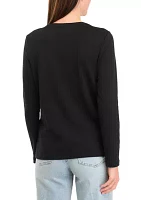 Petite Long Sleeve Cotton T-Shirt