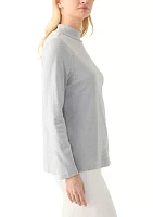 Petite Mock Neck Heather Top