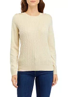 Petite Long Sleeve Cable Knit Sweater