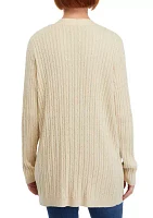 Petite Long Sleeve Cable Knit Cardigan