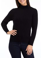 Petite Cable Knit Turtleneck Sweater