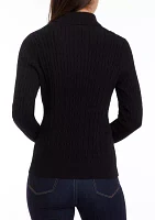 Petite Cable Knit Turtleneck Sweater