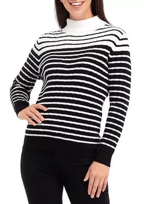 Petite Long Sleeve Cable Turtleneck Sweater