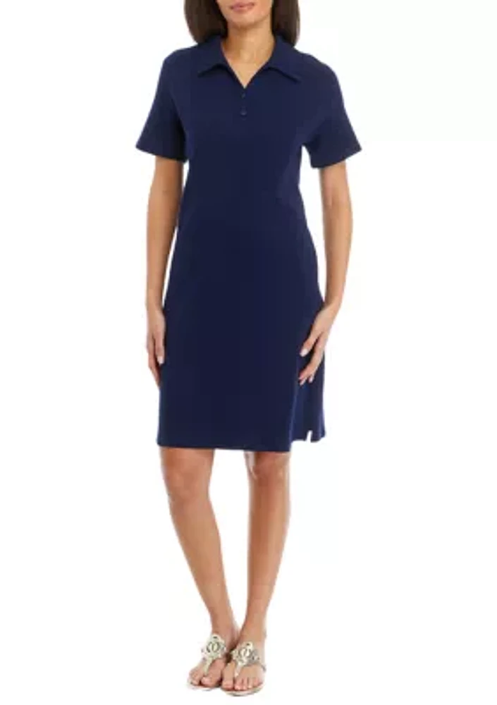 Petite Short Sleeve Polo Dress