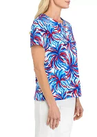 Petite Short Sleeve V-Neck Printed T-Shirt