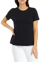 Petite Solid Cotton T-Shirt