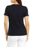 Petite Solid Cotton T-Shirt