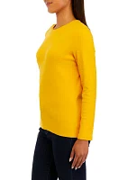 Women's Long Sleeve Crew Neck Solid T-Shirt