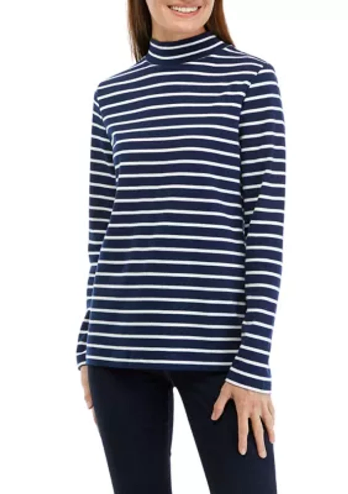 Women's Printed Mock Neck Sweater