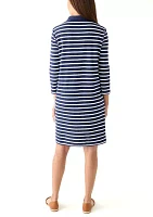 Women's 3/4 Sleeve Yarn Dyed Polo Dress