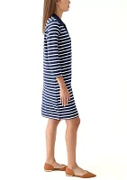 Women's 3/4 Sleeve Yarn Dyed Polo Dress