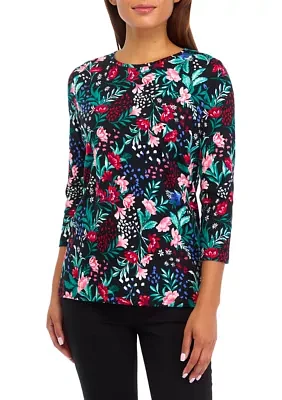 Women's 3/4 Sleeve Printed Top