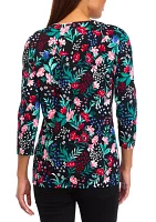 Women's 3/4 Sleeve Printed Top