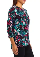 Women's 3/4 Sleeve Printed Top