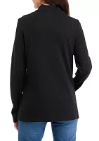 Women's Long Sleeve Mock Neck Solid T-Shirt