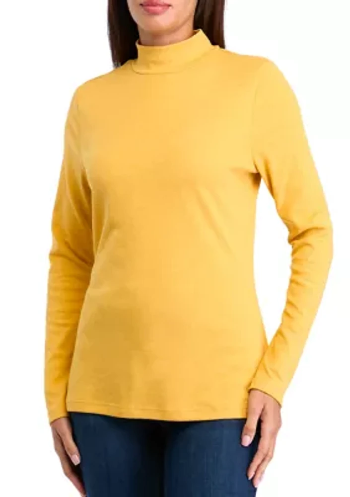 Women's Long Sleeve Mock Neck T-Shirt