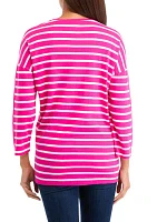 Women's Drop Shoulder Striped Tunic Top