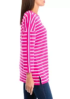 Women's Drop Shoulder Striped Tunic Top