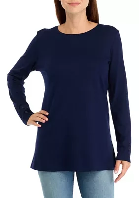 Women's Long Sleeve Cotton Tunic Shirt