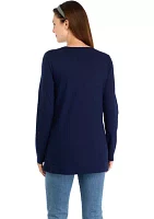 Women's Long Sleeve Cotton Tunic Shirt