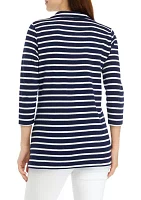 Women's Striped Polo Top