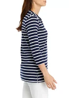 Women's Striped Polo Top