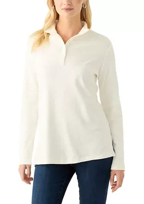 Women's Long Sleeve Henley Tunic Top