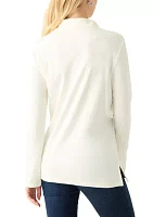 Women's Long Sleeve Henley Tunic Top