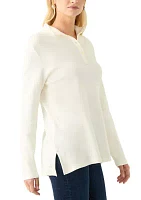 Women's Long Sleeve Henley Tunic Top