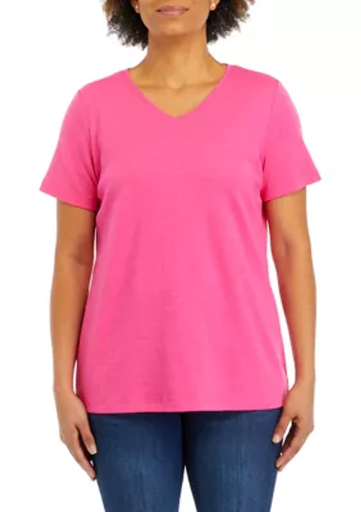 Women's V-Neck Solid Top